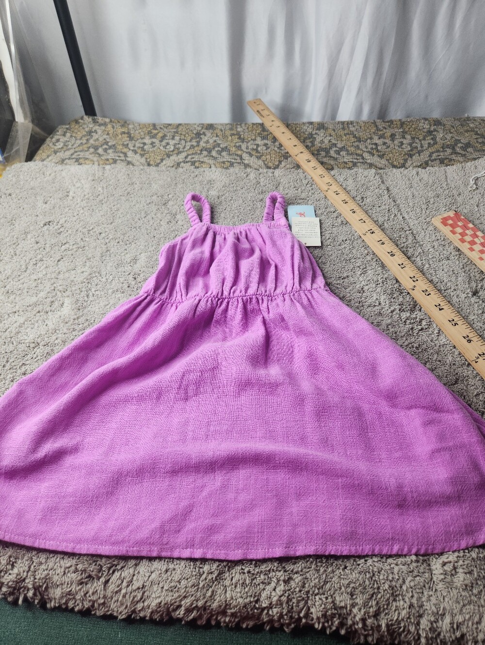 Toddler Girls' Gauze Dress - Cat & Jack Neon Purple 3T - Picture 3 of 11